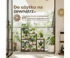 Bamworld medinė augalų lentyna, 7 vazonų laikiklis, karbonizuotas eukaliptas, 81,3 × 30 × 86,4 cm