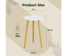 Bamworld medinis augalų stovas apvalus, 40 cm aukščio, baltos spalvos, BHD-01-T