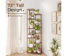 Bamworld medinis gėlių stovas, 11 lygių, 182 cm aukščio, vidaus ir lauko naudojimui