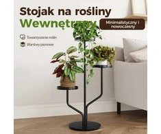 Bamworld trijų lygių metalinis augalų stovas kampui, juodas, vidaus ir lauko naudojimui