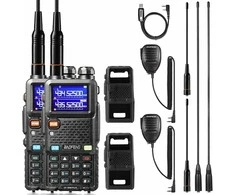 BAOFENG dviejų dažnių PMR radijo stotelės UV-5RM Plus, 10 W, 2500 mAh, juodos, 2 vnt.