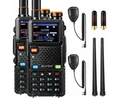 BAOFENG dvipusio ryšio radijo stotelė su GPS, 10 W, 640 kanalų, USB-C, UV-5RM Plus