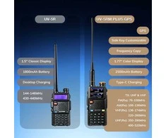BAOFENG dvipusio ryšio radijo stotelė su GPS, 10 W, 640 kanalų, USB-C, UV-5RM Plus