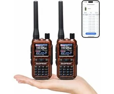 BAOFENG nešiojama dviejų juostų radijo stotelė GT-5R Mini, 5 W, UHF/VHF, USB-C įkrovimas, 999 kanalai