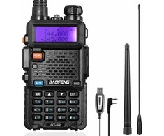 Baofeng nešiojama dvipusė radijo stotis GT-5R, UHF/VHF, 128 kanalai, 1800 mAh, 396 mm antena