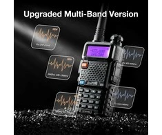 BAOFENG nešiojama racija GT-5R Pro, UHF VHF 128 kanalų, 1800 mAh akumuliatorius
