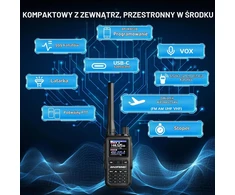 BAOFENG nešiojamoji radijo stotelė GT-5R Mini, dviejų juostų VHF/UHF, 5 W, Bluetooth