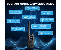 BAOFENG nešiojamos racijos GT-5R MINI, VHF/UHF, 5 W, USB-C, 999 kanalų, 3 vnt.
