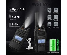 BAOFENG PMR446 radijo stotelės su LCD ekranu, 16 kanalų, baterija 1200 mAh, BF-88ST PRO, 2 vnt.