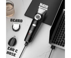 Barzdaskutė BARBERBOSS 3-in-1 belaidis plaukų ir barzdos kirpimo trimeris QR-6051