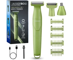 BARBERBOSS 3 viename barzdos ir plaukų trimeris su nosies bei ausų antgaliu QR-2302