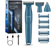 Barzdaskutė BARBERBOSS 3 viename barzdos ir plaukų trimeris su USB įkrovimu QR-2303