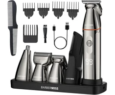Barzdaskutė BARBERBOSS 5 viename barzdos ir plaukų trimeris su USB įkrovimu QR-6010