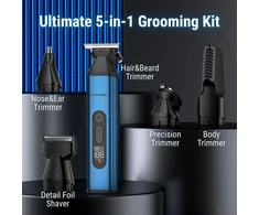 Barzdaskutė BARBERBOSS 5 viename belaidis plaukų ir barzdos trimeris su USB įkrovimu QR-6020