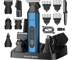 Barzdaskutė BARBERBOSS 5 viename belaidis plaukų ir barzdos trimeris su USB įkrovimu QR-6020