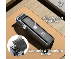 BARBERBOSS belaidė gyvūnų kirpimo mašinėlė su USB įkrovimu, 2 greičiais QR-9089