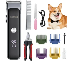 BARBERBOSS belaidė gyvūnų kirpimo mašinėlė su USB įkrovimu, 2 greičiais QR-9089