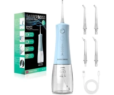 BARBERBOSS belaidis burnos irigatorius su 340 ml talpa, IPX8, 5 režimais QR-7102