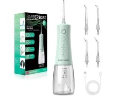 BARBERBOSS belaidis burnos irigatorius su 5 slėgio režimais ir 340 ml talpa QR-7101