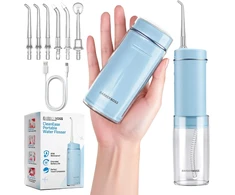 BARBERBOSS belaidis kelioninis burnos irigatorius su 6 antgaliais, USB-C, IPX8, QR-7114