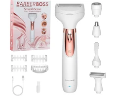 BARBERBOSS elektrinė moteriška kūno skutimosi mašinėlė 5 viename, belaidė, QR-8005