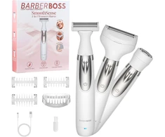 BARBERBOSS elektrinė moteriška skutimosi mašinėlė 3 viename, IPX5, QR-8003