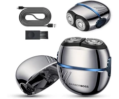 BARBERBOSS elektrinė rotacinė barzdaskutė su dviguba galvute ir USB įkrovimu QR-2701