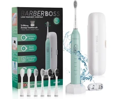 BARBERBOSS elektrinis soninis dantų šepetėlis su laikmačiu ir dėklu QR-7537