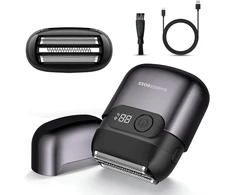 BARBERBOSS folinė elektrinė barzdos skutimosi mašinėlė su LED ekranu, IPX7, QR-2753