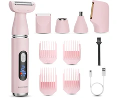 BARBERBOSS moteriškas elektrinis kūno ir veido trimeris 5 viename su USB, QR-8052