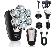 BARBERBOSS rotacinis skustuvas 7D 5 viename su USB-C įkrovimu QR-2025