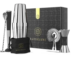 BarDeluxe barmeno rinkinys su Boston plaktuvu, 750 ml, nerūdijantis plienas, BOSTON-SILVER1