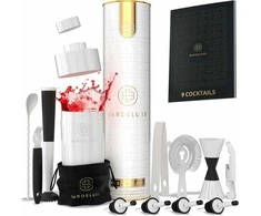 BarDeluxe Barmeno rinkinys su receptų knyga, baltas