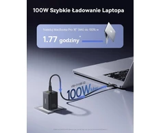 Baseus 100W GaN USB-C greitas kroviklis, 3 lizdai, PD, PPS, juodas, Enerfill