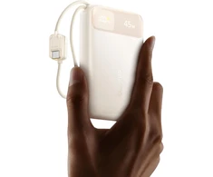 Baseus išorinė baterija 20000 mAh 45 W su dviem integruotais USB-C laidais E00311
