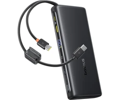 Baseus išorinė baterija 25000 mAh 145 W su 2 integruotais USB-C laidais E0028H