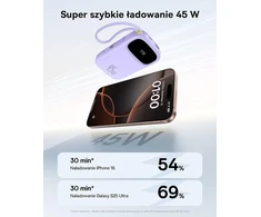 Baseus powerbankas 20 000 mAh 45 W su įmontuotais USB-C laidais QPow3 PPQD3-2040