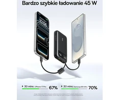 Baseus powerbankas 20000 mAh 45 W su 2 integruotais USB-C laidais E00311