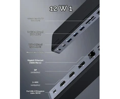 Baseus USB-C dokavimo stotelė 11 viename su 2 HDMI 4K ir 100 W PD