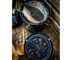 BBQ-Toro grilis ir rūkykla 2 viename, skersmuo 47 cm, reguliuojama traukos sistema, juodas, plieno, BBQ9