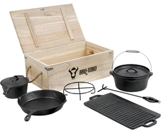 BBQ-Toro ketaus olandiškų puodų ir priedų rinkinys su dėže, 7 dalių, 3,6 l
