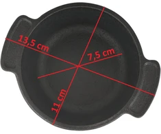 BBQ-Toro mini ketaus puodų rinkinys su dangčiais, 250 ml talpa, 6 vnt., PAN07