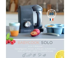 Béaba 4 viename kūdikių maisto garintuvas Babycook Solo, 1,1 l, 400 W, tamsiai pilka