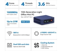 Beelink mini kompiuteris MINI-S12 Pro su Intel N100, 12 GB RAM ir 500 GB SSD
