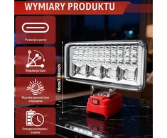 Behogan akumuliatorinis LED darbo šviestuvas, suderinamas su Einhell 18 V PXC, 54 W, 5400 lm, ZL1186-Baterija lamp-hansi