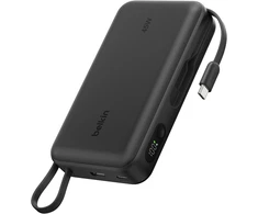 Belkin UltraCharge išorinė baterija 20 000 mAh, 45 W, su integruotu USB-C kabeliu BPB036hqBK