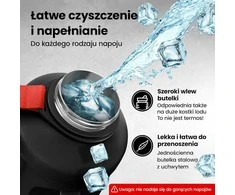 Bemaxx ACTIVE FLASK Nerūdijančio plieno gertuvė su šiaudeliu 2200 ml, juoda