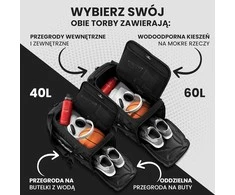 BeMaxx Sportinis krepšys 60 l, juodas