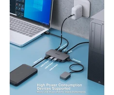 BENFEI USB perjungiklis 2 kompiuteriams su 3 USB 3.0 ir USB-C, 5 Gb/s, 000376black