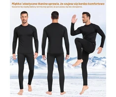 BENNIES vyriškas termo apatinių komplektas iš poliesterio, juodas, 2 vnt., FK-UNWEAR